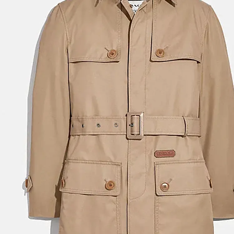 COACH Trench Coats Men Khaki-3