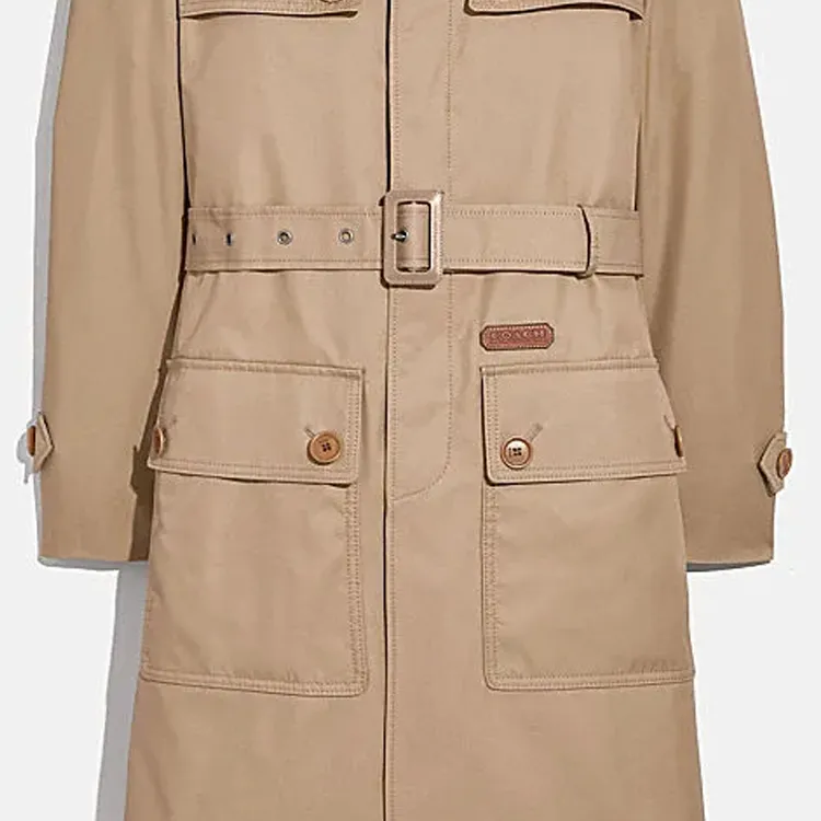 COACH Trench Coats Men Khaki-5