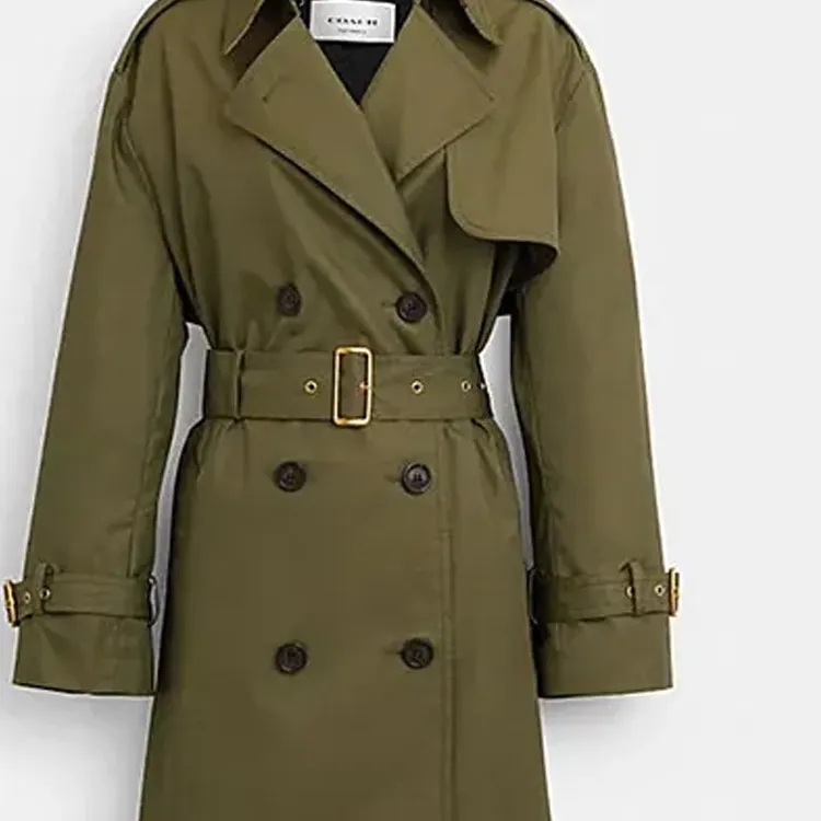 COACH FW23 Trench Coat Women's Green-4