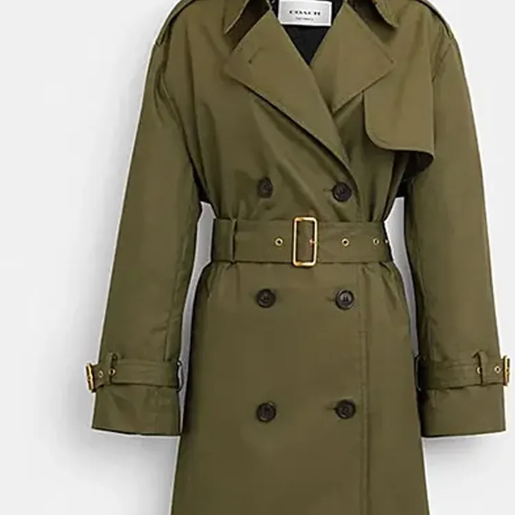 COACH FW23 Trench Coat Women's Green-2