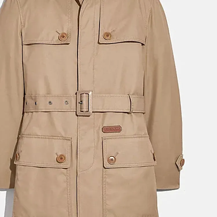 COACH Trench Coats Men Khaki-4