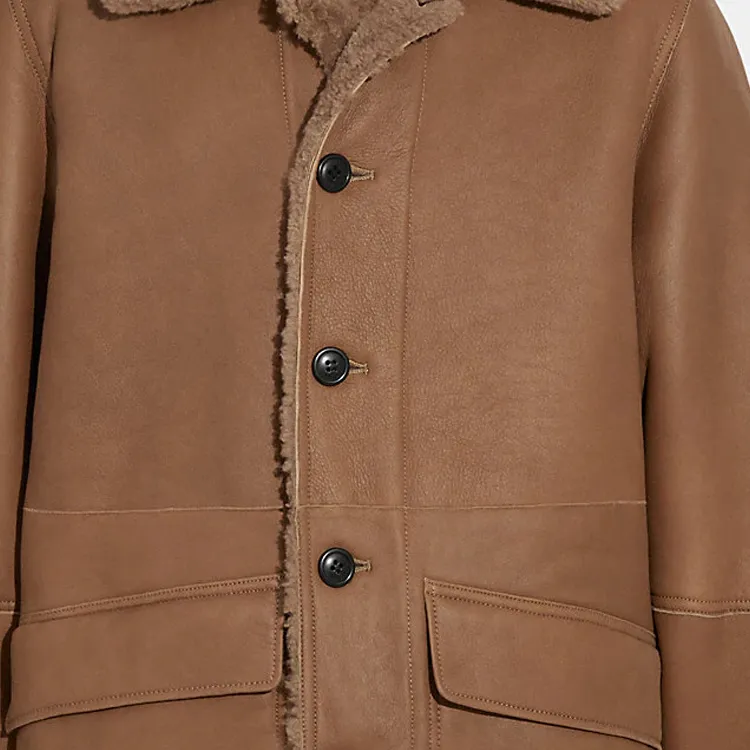 COACH Leather Jackets Men Brown-4