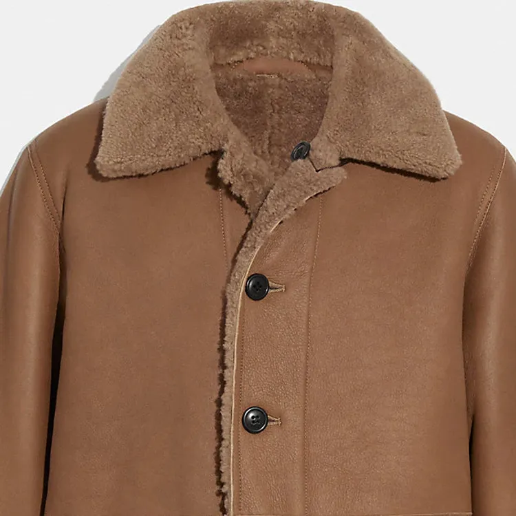COACH Leather Jackets Men Brown-2