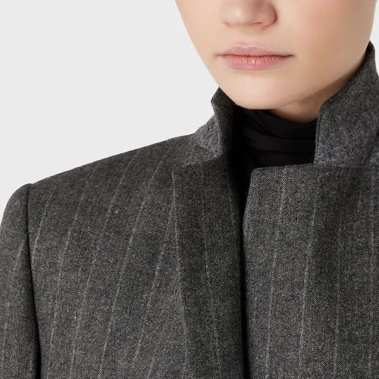 EMPORIO ARMANI Pinstriped Buttoned Blazer-3