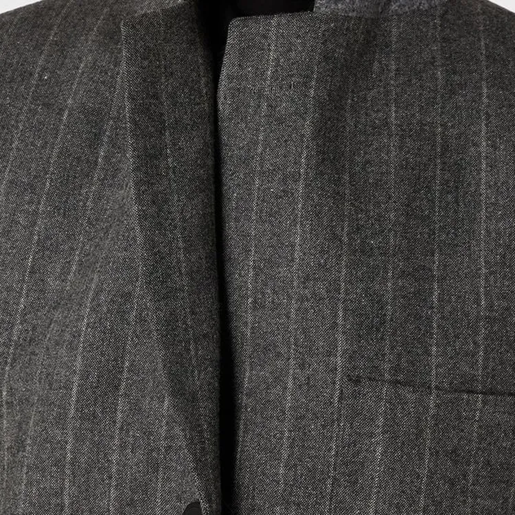 EMPORIO ARMANI Pinstriped Buttoned Blazer-5