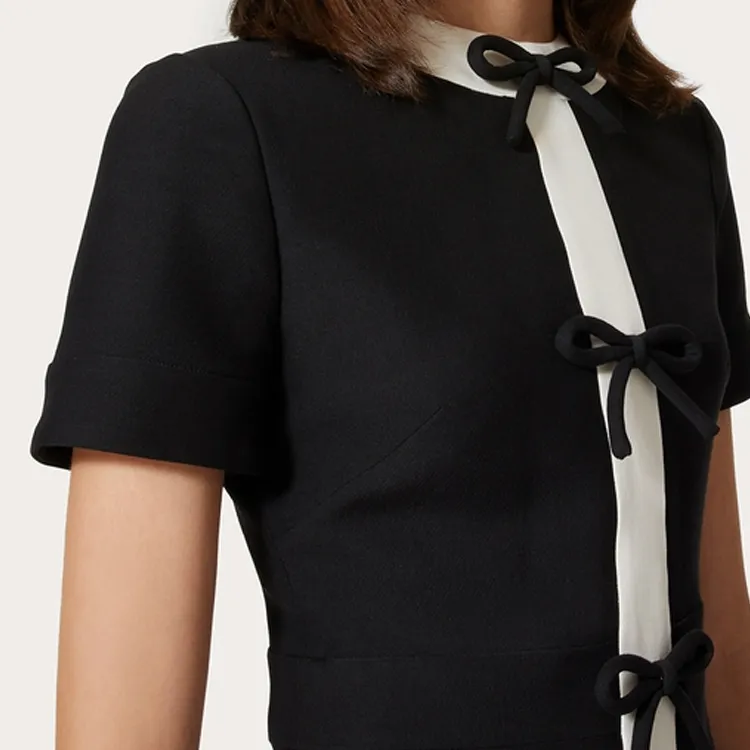 Valentino Bow Detailed Short Sleeved Dress-2