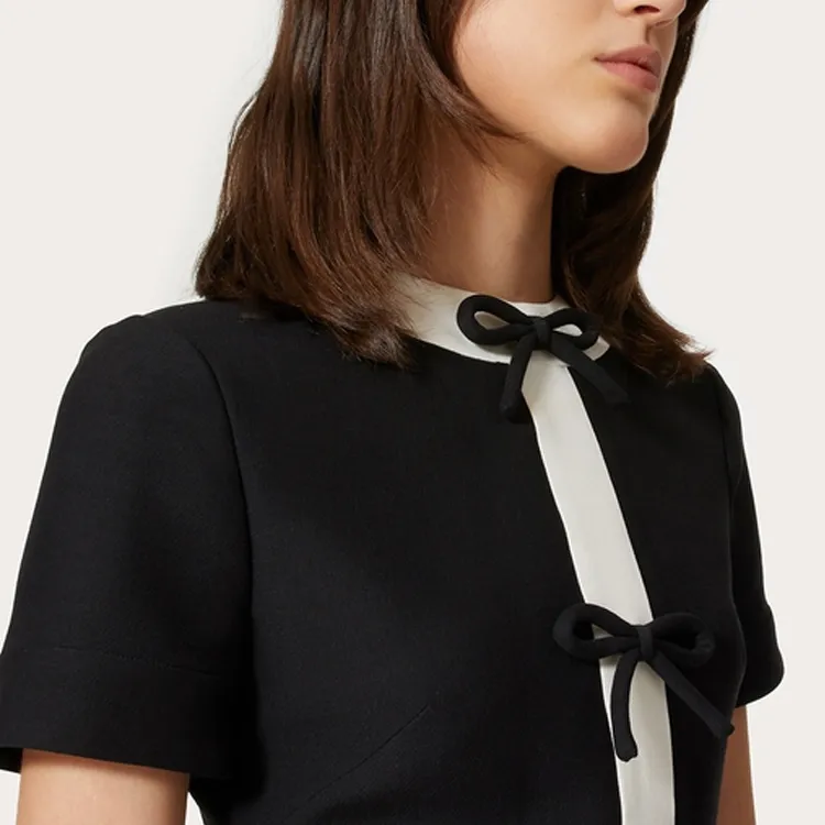 Valentino Bow Detailed Short Sleeved Dress-3
