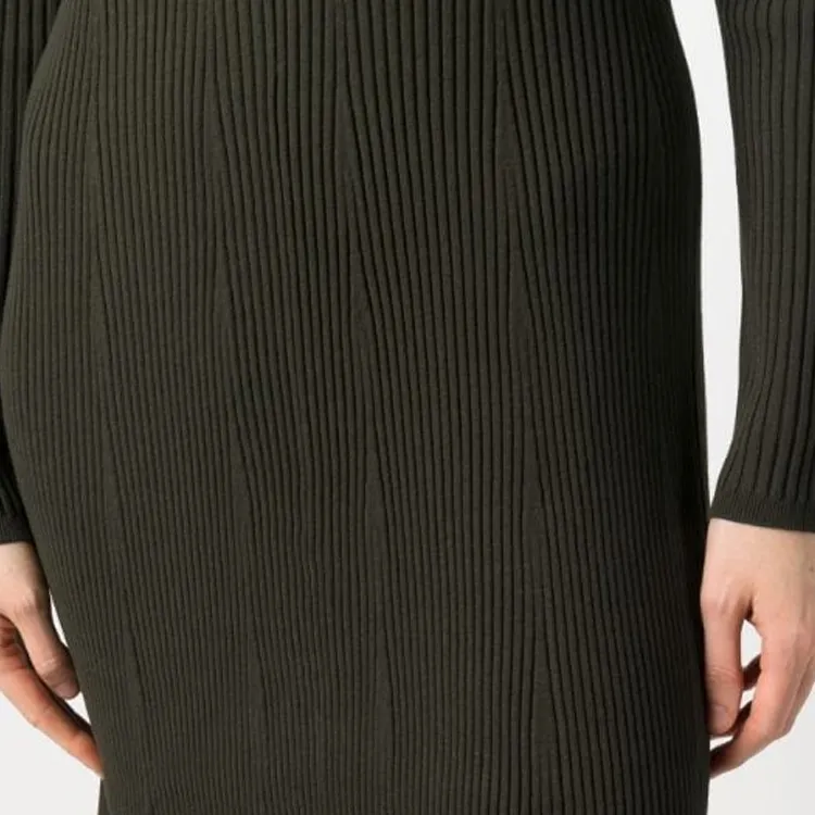 PAROSH Long Sleeved Dresses Women's Green-4