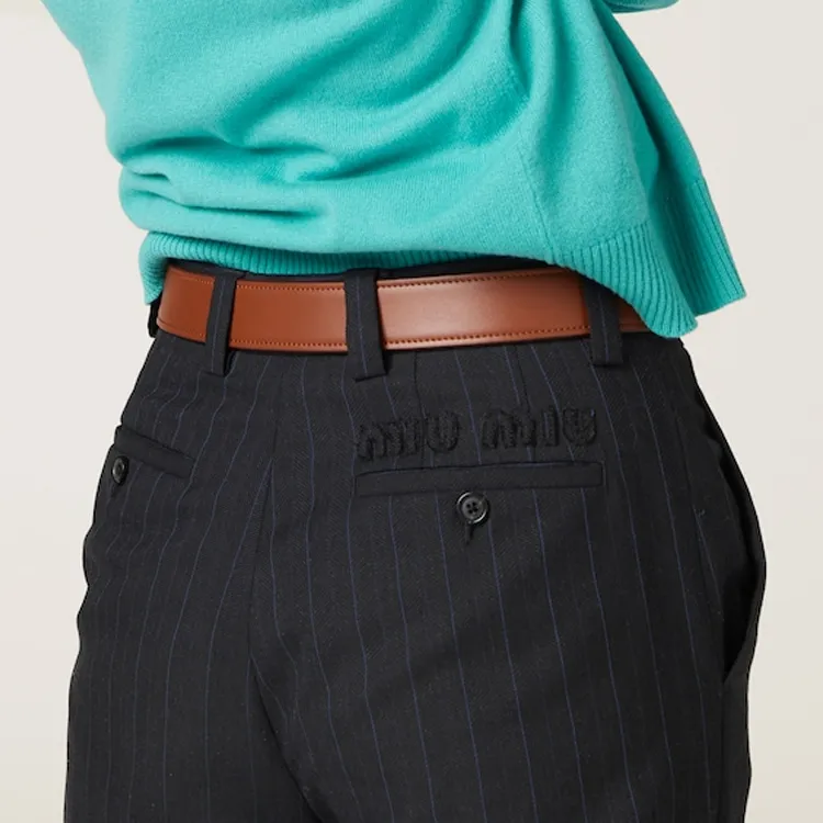 MIU MIU Striped Tailored Trousers-2