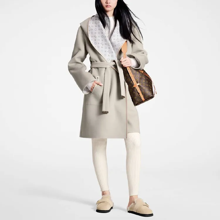 LOUIS VUITTON Reversible Signature Hooded Wrap Coat-1