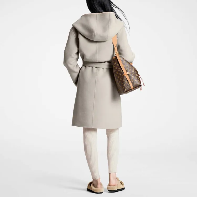 LOUIS VUITTON Reversible Signature Hooded Wrap Coat-2