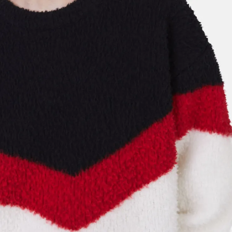 Stella McCartney Chevron-Striped Chunky-Knit Crewneck Jumper-3