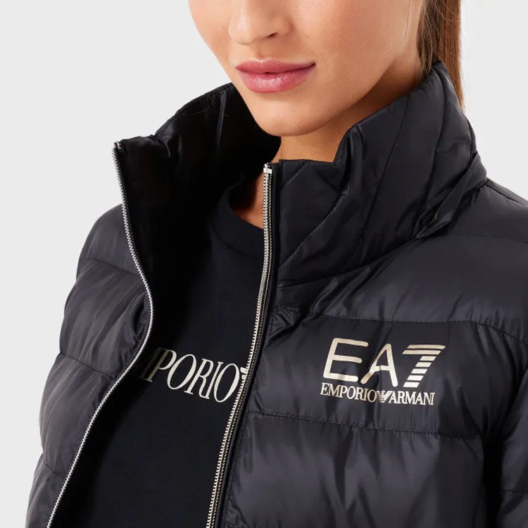 EMPORIO ARMANI Logo print Hooded Padded Coat-5