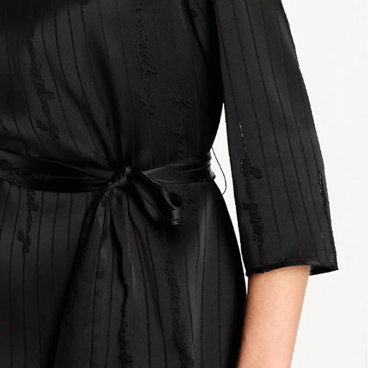 ARMANI EXCHANGE Logo embroidered Satin Midi Dress-5