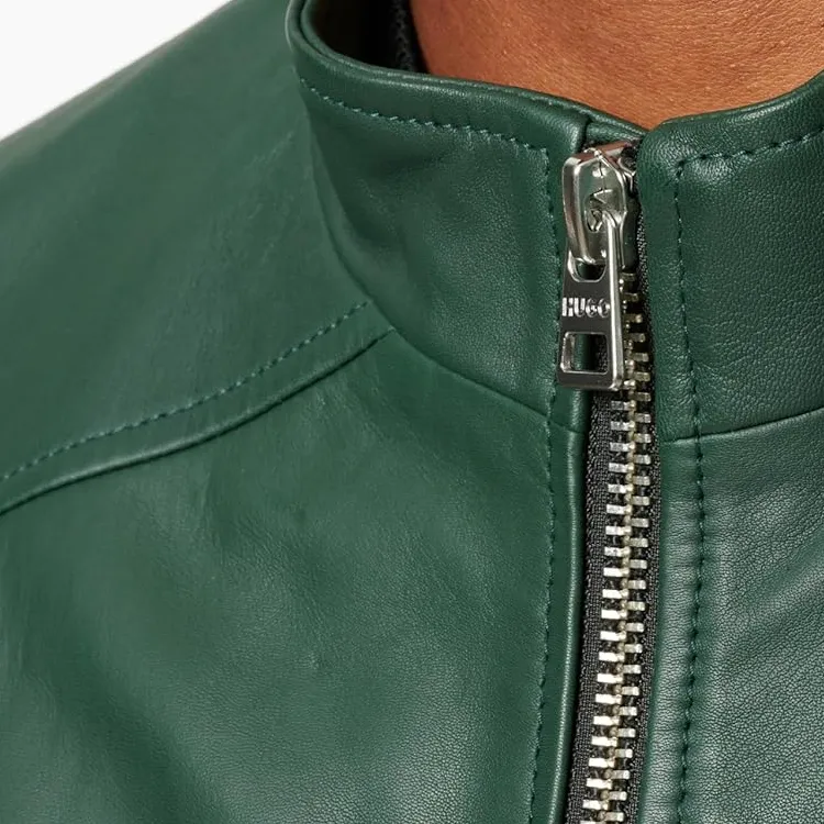 HUGO BOSS Leather Jackets Men Green-2