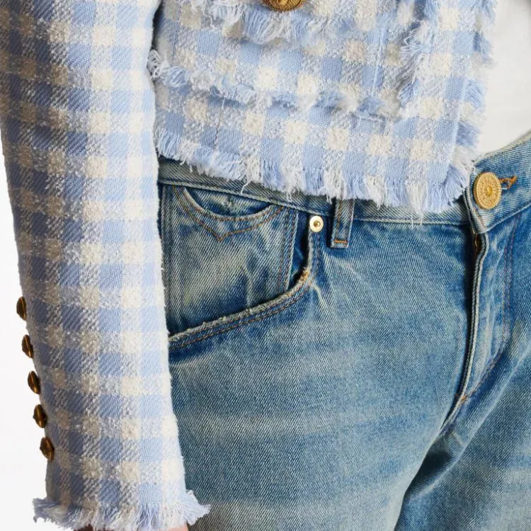 BALMAIN Western Bootcut Denim Jeans-5