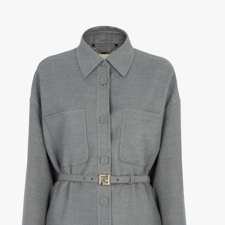 FENDI Jackets Coats Women's Gray-4