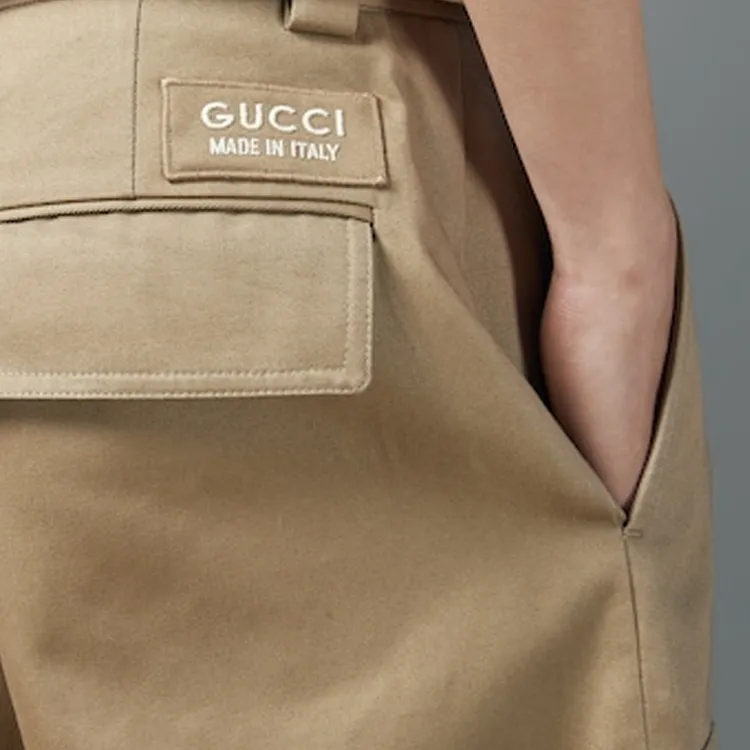 GUCCI Cotton Wide Leg Cargo Pants-3