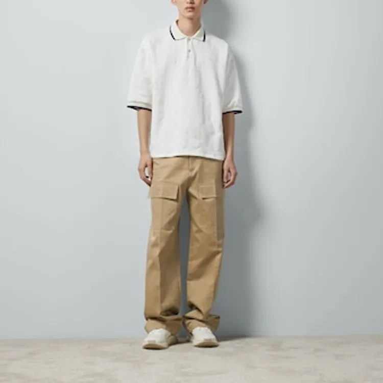 GUCCI Cotton Wide Leg Cargo Pants-1