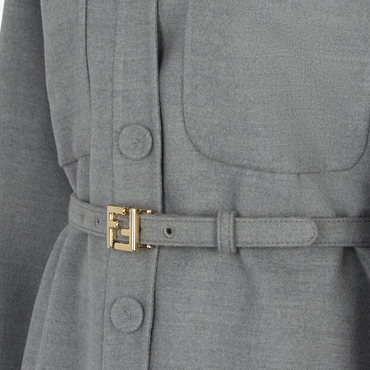 FENDI Jackets Coats Women's Gray-3