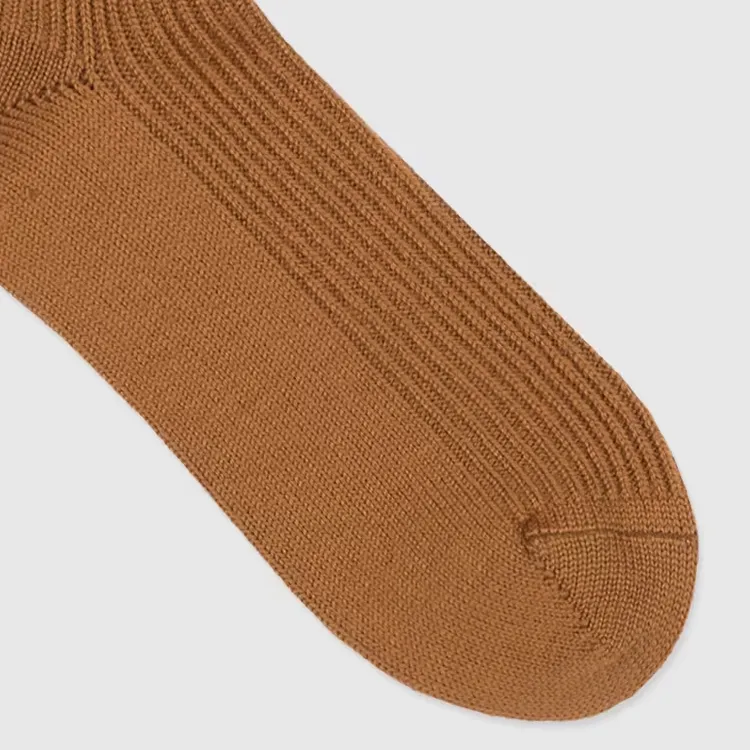 GUCCI SS24 Knee-High Socks Unisex 1 Pack Brown-3