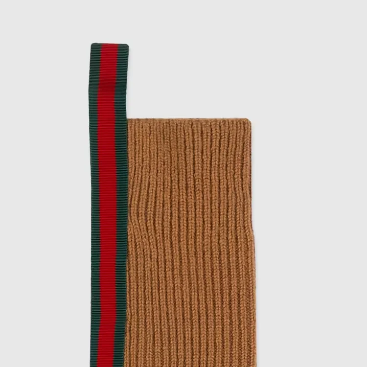 GUCCI SS24 Knee-High Socks Unisex 1 Pack Brown-1