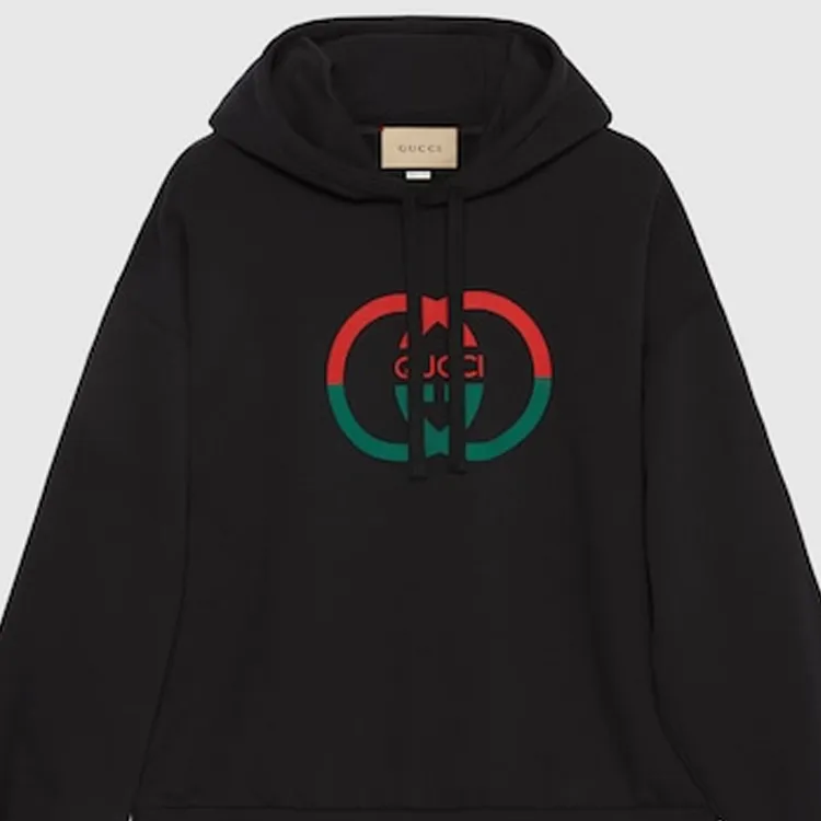 GUCCI Interlocking G Drawstring Hoodie-3