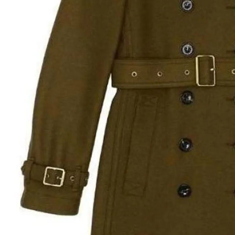 Burberry Coats Women's Army Green-2