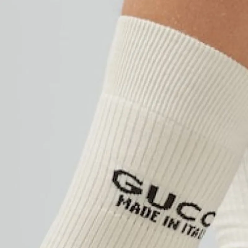 GUCCI FW23 Knee High Socks Men's 1 Pack Beige-4