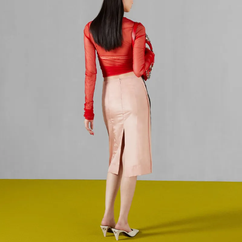 GUCCI Two Toned Cut Out Detailed Skirt-2