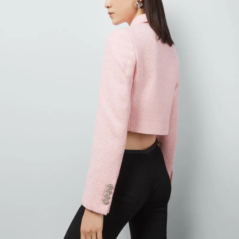 GUCCI Pre Owned 2010s Cropped Tweed Jacket-2