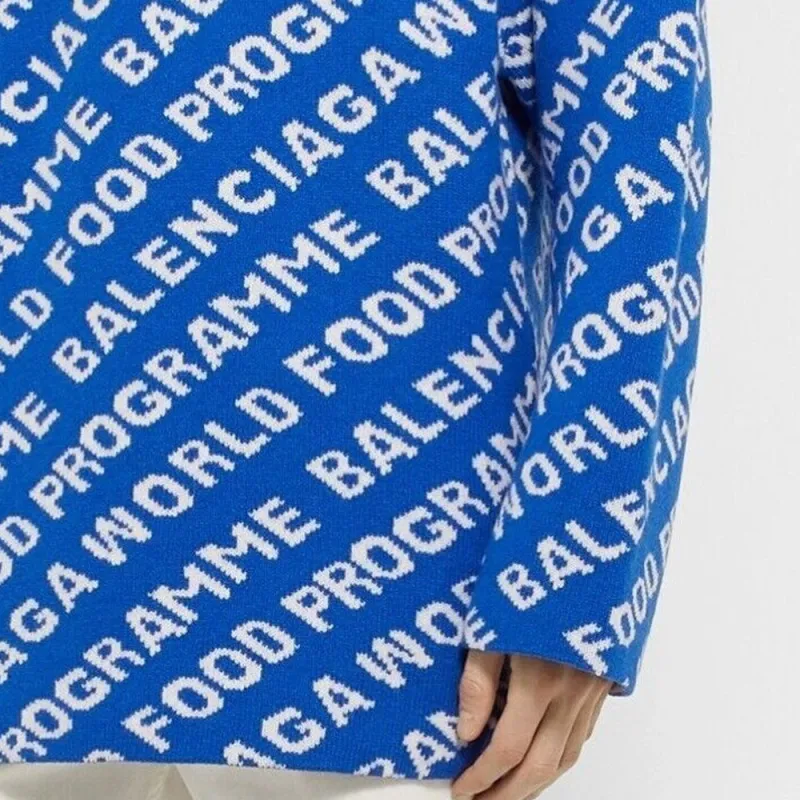 Balenciaga Sweater Loose Fit Men's Blue-5