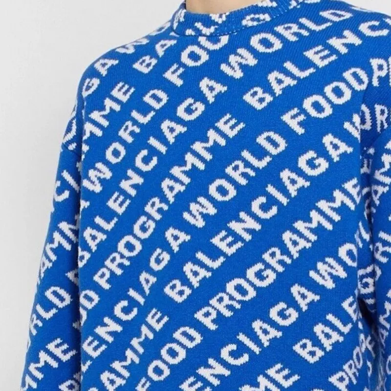 Balenciaga Sweater Loose Fit Men's Blue-2