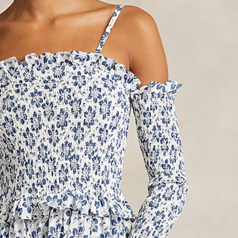 Polo Ralph Lauren Floral print Cold shoulder Midi Dress-4