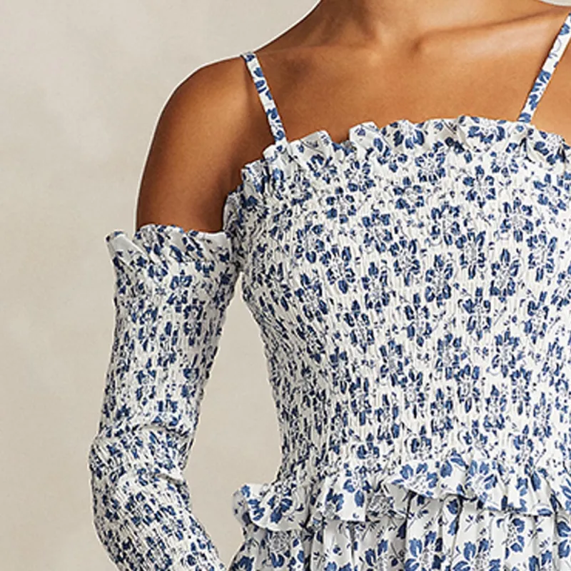 Polo Ralph Lauren Floral print Cold shoulder Midi Dress-3