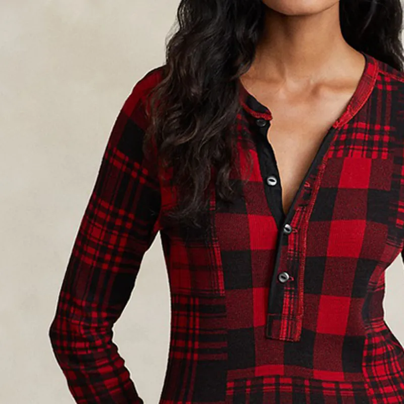 Polo Ralph Lauren FW23 Long-Sleeved Dresses Women's Red-3