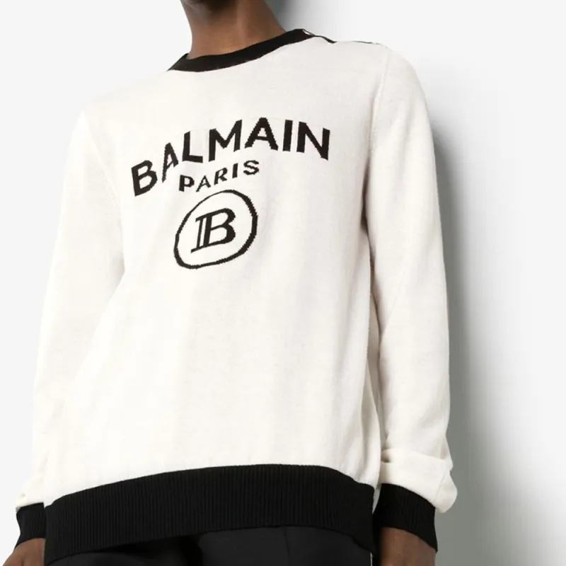 BALMAIN Cashmere Sweaters Men Ecru-1