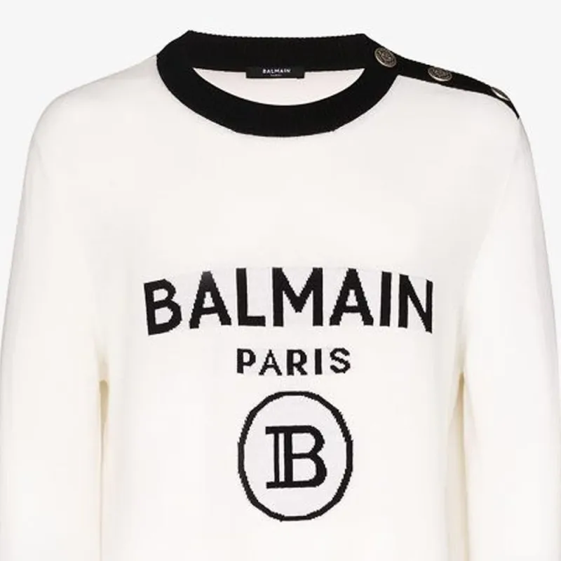 BALMAIN Cashmere Sweaters Men Ecru-2