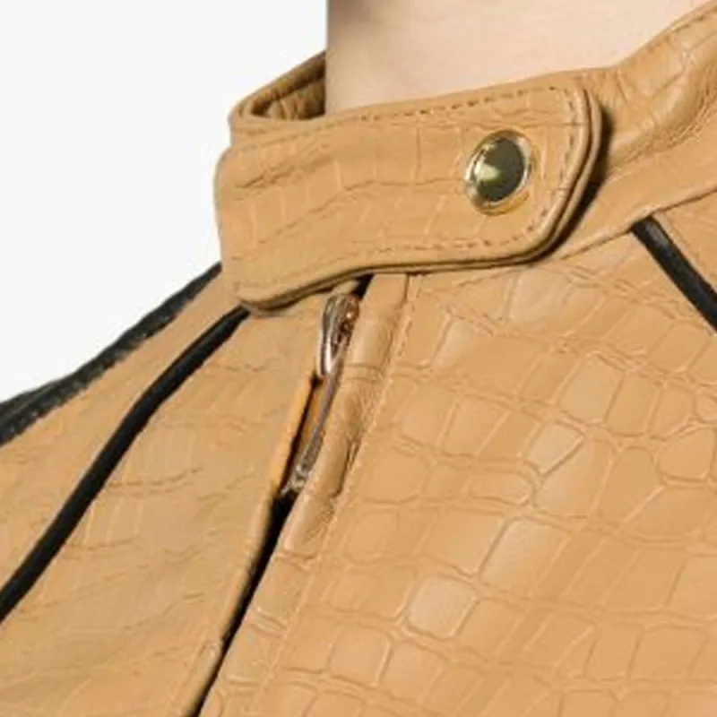 PINKO Colour-block Panelled Leather Jacket-4