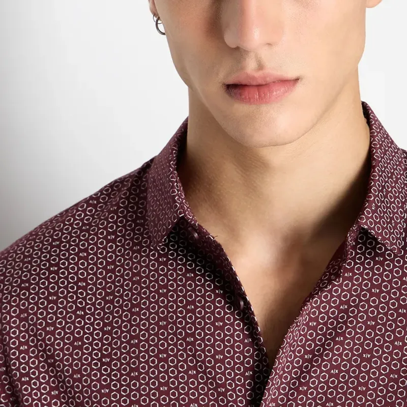 ARMANI EXCHANGE Shirt Men's Dark Red-3