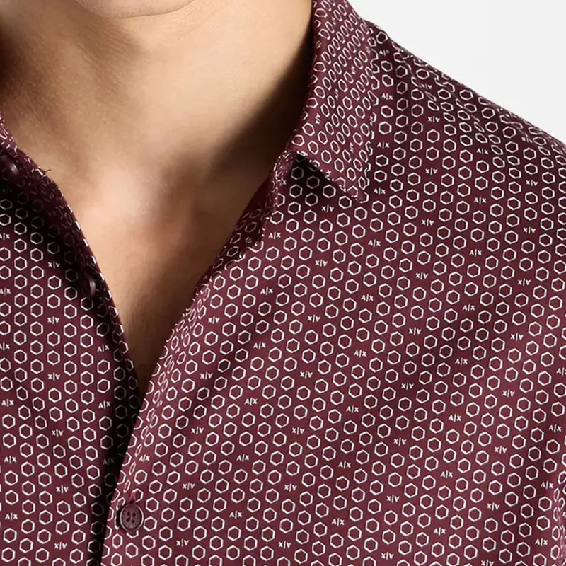 ARMANI EXCHANGE Shirt Men's Dark Red-4