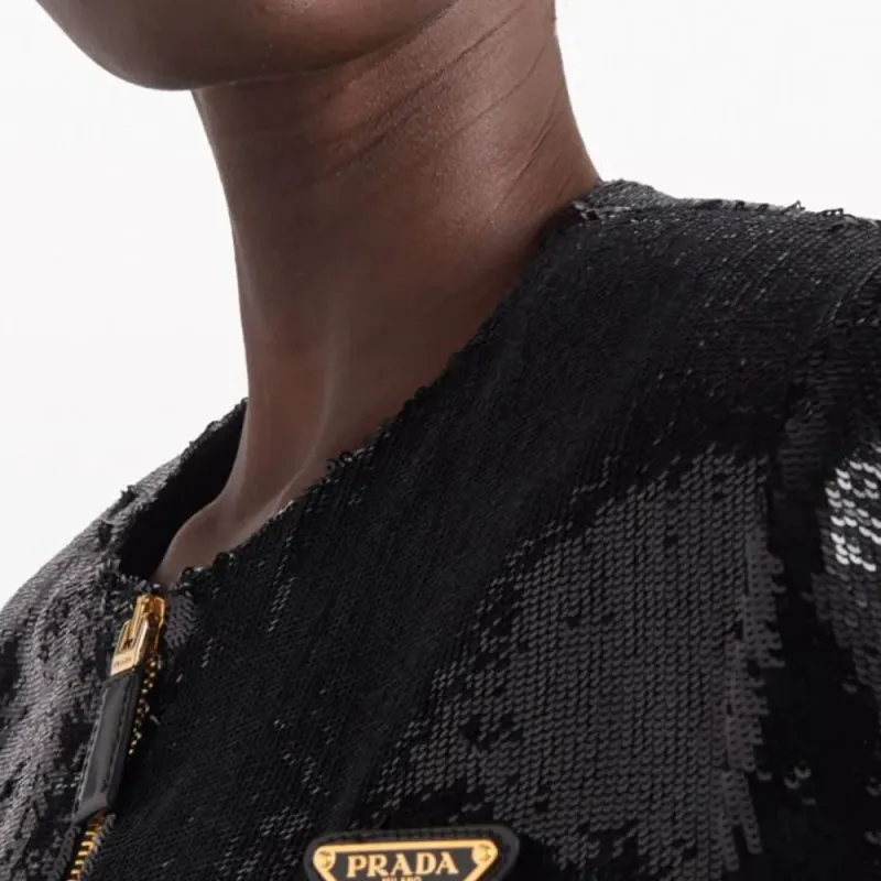 PRADA Sequin embellished Cropped Jacket-4