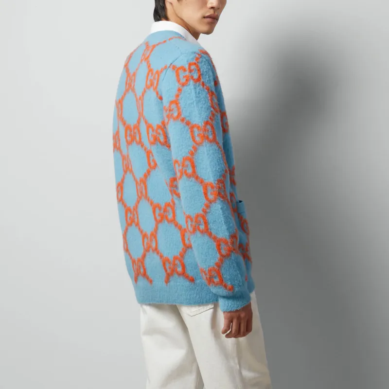 GUCCI Gg Intarsia Knit Cardigan-2