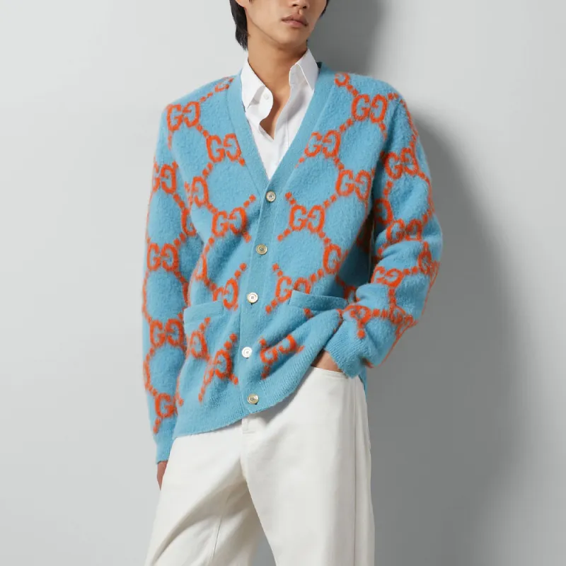 GUCCI Gg Intarsia Knit Cardigan-3