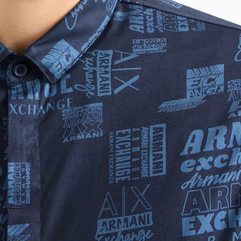 ARMANI EXCHANGEAE SS24 Shirt Men's Night Blue-5