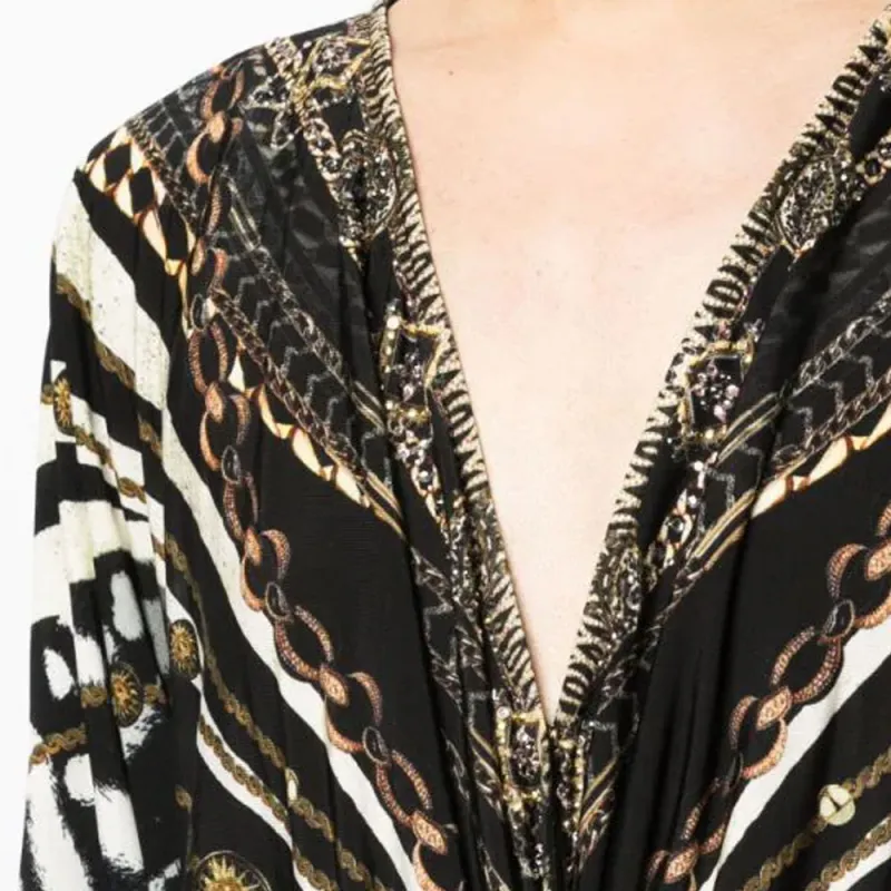 CAMILLA Long-Sleeved Dresses Women's Obsidian Black Color-4