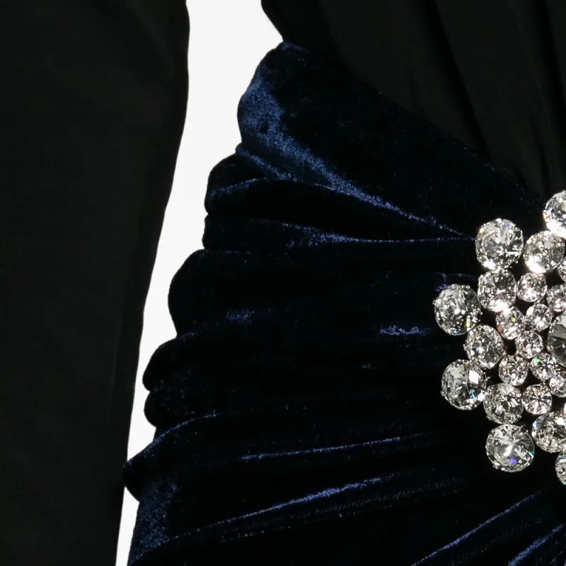 Paco Rabanne Embellished Belt Velvet Skirt-4