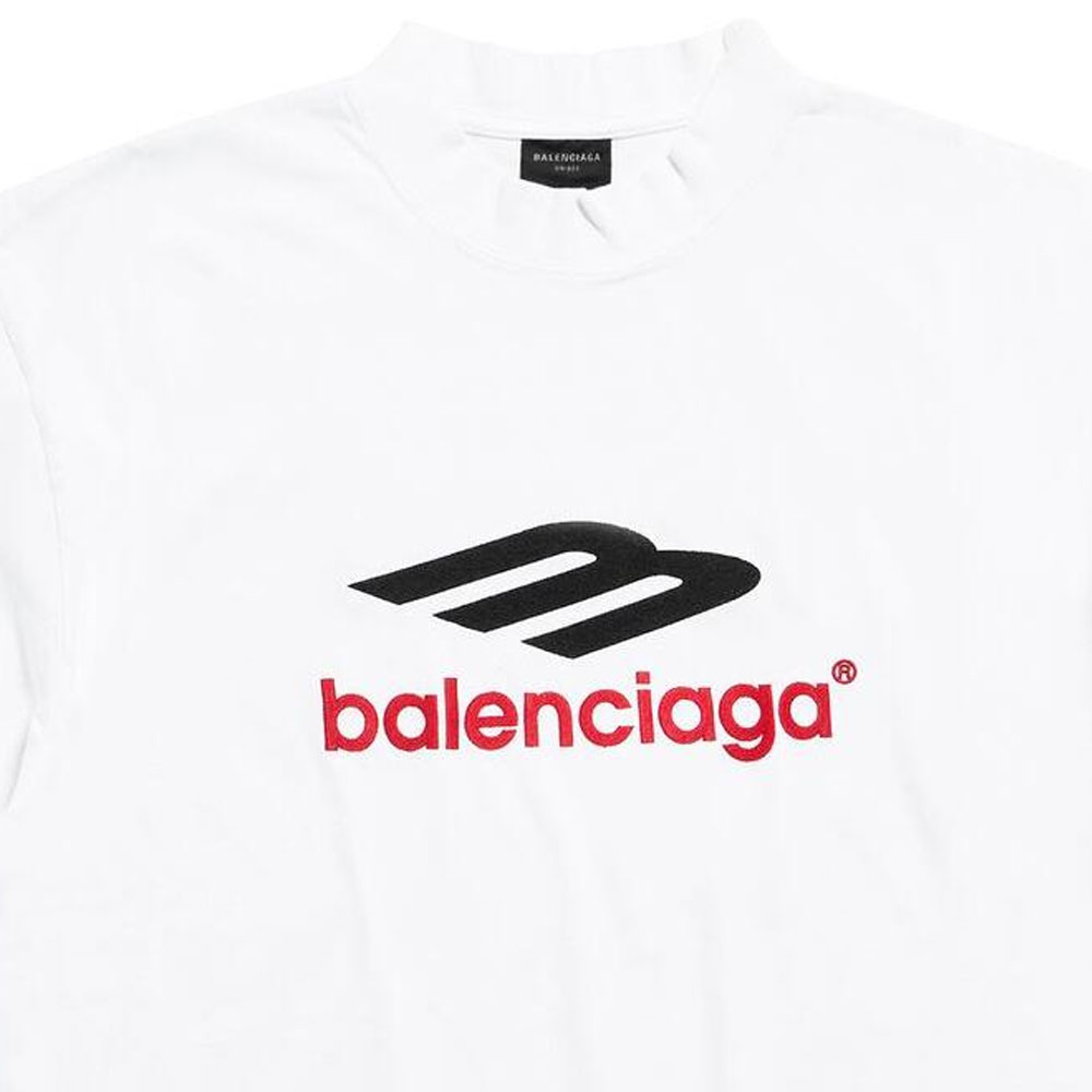 【BALENCIAGA】ホワイト3BロゴTシャツ Balenciaga 3b Sports Icon T-shirt 'White Black Red