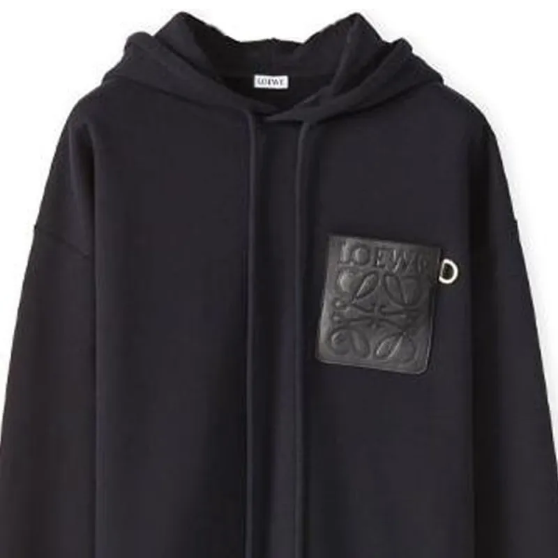 LOEWE Anagram Leather Patch Hoodie-2