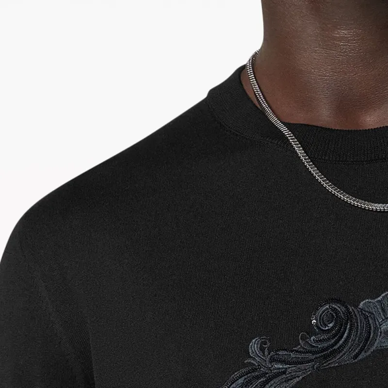 VERSACE Medusa Embroidered Crewneck Jumper-4